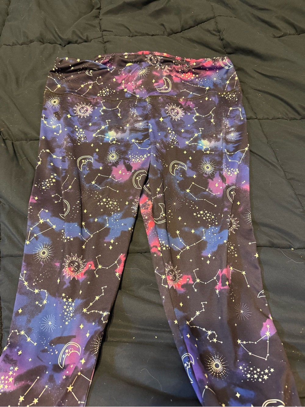 Galaxy Constellation Kids Leggings - Black/Purple/Pink